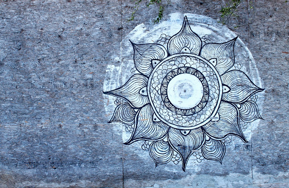 Mandala dipinto su muro